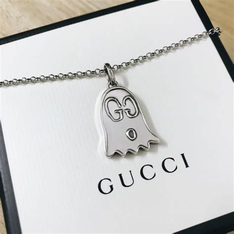 red gucci ghost necklace|gucci ghost necklace in silver.